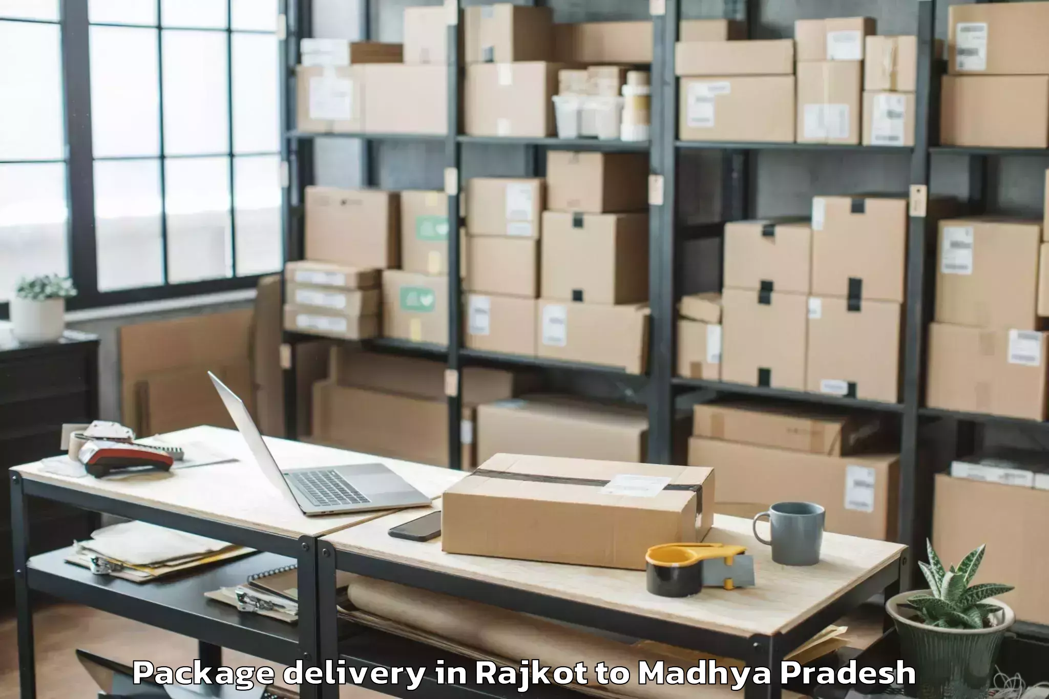 Top Rajkot to Dabra Pichhore Package Delivery Available